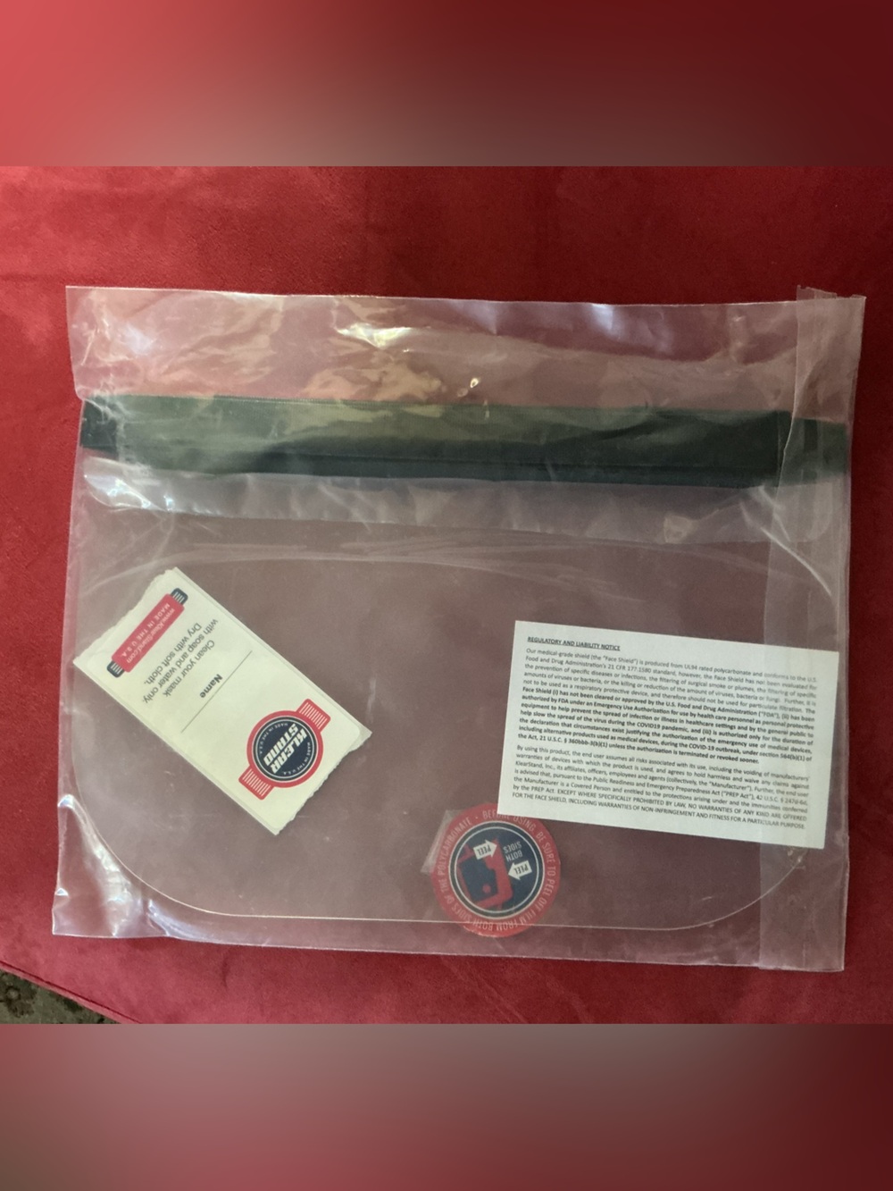 Clear Protective Face Shield with Black Headband